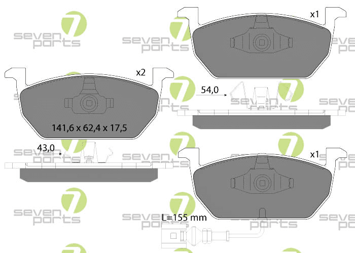 7 SEVEN PARTS SVP28540 — Fren balata seti, diskli fren