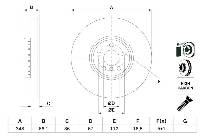 BOSCH 0 986 479 F59 — Fren diski