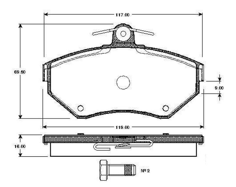 BOSCH 0 986 TB2 039 — Fren balata seti, diskli fren — görsel 1