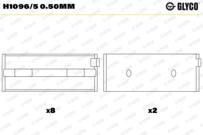 GLYCO H1096/5 0.50mm — Krank mili yatak çanağı