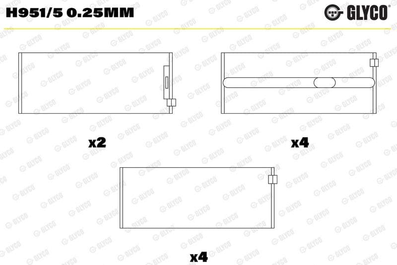 GLYCO H951/5 0.25mm — Krank mili yatak çanağı