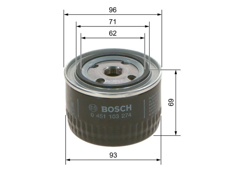 BOSCH 0 451 103 274 — Yağ filtresi