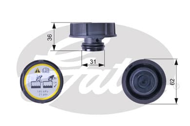 GATES RC240 — Kapatma kapağı, Soğutma maddesi kabı