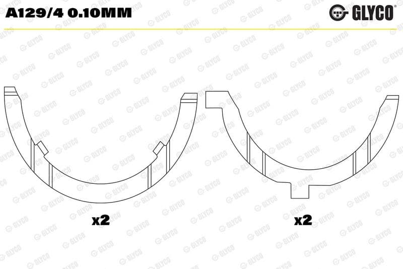 GLYCO A129/4 0.10mm — Mesafe pulu, krank mili