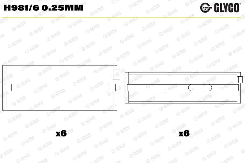 GLYCO H981/6 0.25mm — Krank mili yatak çanağı