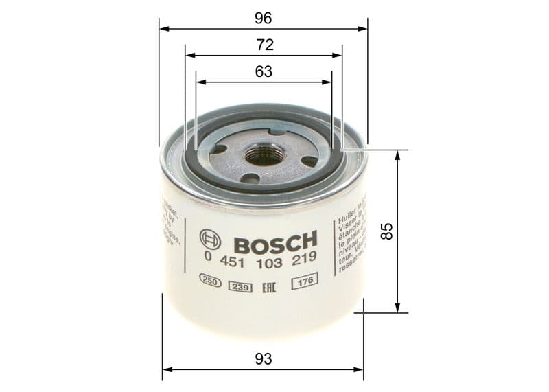 BOSCH 0 451 103 219 — Yağ filtresi — görsel 1