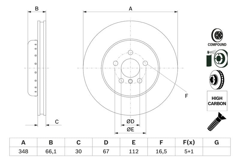 BOSCH 0 986 479 F57 — Fren diski