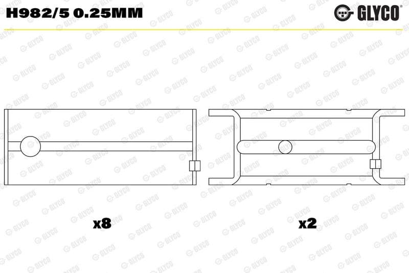 GLYCO H982/5 0.25mm — Krank mili yatak çanağı
